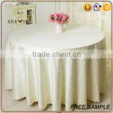 Jacquard Disposable Round White Table Cloths thumbnail-1