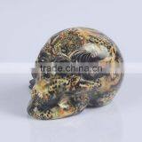 New Design Ceramic Novel Leopard-print Skull Shape Saving Bank