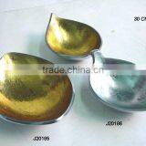 Silver and Gold Enamel Cast Aluminium Bowl Available in Food Safe Enamel and Metal