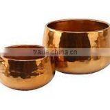 Copper Hammered Metal Shiny Planters thumbnail-1