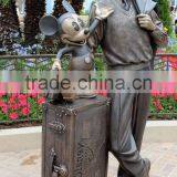 Bronze Mickey Mouse Statue With Famous Man Sculpture thumbnail-2