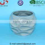 Wave Patterned Glazed Grey Table Ceramic Succulent Pots thumbnail-1