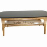 OAK Wood Oval Coffee Table With DARK Top thumbnail-1