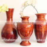 Round Colored Lacquer Flower Vase thumbnail-1