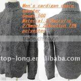 Jacquard Cardigan Knitwear Man Sweater of 27%wool thumbnail-1