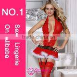 Sunspice Lingerie Manufacture Ruffle Lace Teddy Red Christmas Costume thumbnail-1