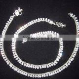 CZ Silver Tone PAYAL Anklets Pair thumbnail-1