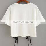 China Suppliers Custom Woman White T-shirt Fashion Woman Clothing Casual Woman Wear thumbnail-2