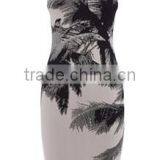 Direct Sale Classic Palm Tree Pattern Print Bandage Knit Dress thumbnail-1