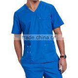 Unisex V-Neck Medical Scrub Top With Multi Pockets thumbnail-2