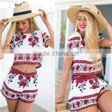 Fashion Short Sleeve Floral Print Dress for Women China Factory OEM Wholesale Low MOQ 2016 thumbnail-1