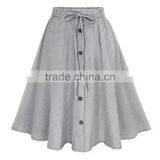 2016 Latest Women's Vintage Stretch High Waist Flared Pleated Long Skirt thumbnail-1