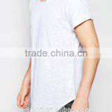 Wholesale China Scoop Hem and Taping Longline Plain t Shirt for Men thumbnail-3