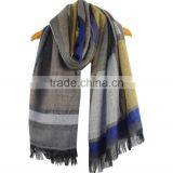 Colorful 100% Acrylic Shawl Stole Winter Geometric Border Korean SCARF RL-206 thumbnail-6