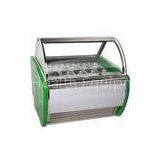 Stainless Steel 16 Tanks Ice Cream Display Freezer / Cooler Showcase