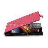 Shock Resistant PU Leather Wallet Flip Case Sony Xperia L36h , Lychee Pattern thumbnail-1