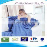 Hot Sale Wholesale Hometextile Bedding Sheet Set China Factory 100% Polyester Ultra Soft Fabric Solid Coral Fleece Blankets thumbnail-1