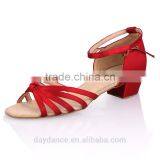 Girls Low Heel Colorful Satin Latin Ballroom Dance Shoes thumbnail-2