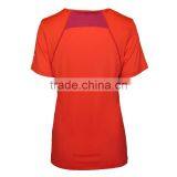 T092-1643O Short Sleeve V-Neck Custom Performance Polyester Spandex Women Outdoor T Shirt thumbnail-4