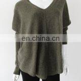100%Cashmere Deep Vee Neck Pullover Knit Ladies Sweater thumbnail-5