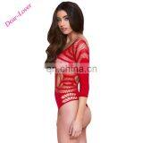 Cheap Shredded Long Sleeve Sexy g String Sexy Black Teddy Nighty thumbnail-5