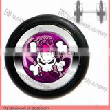 purple skull logo steel ear plugs jewelry fake cheater ear plugs piercing