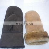 top quality sheepskin figerless winter customized designwomen's lamb fur glove