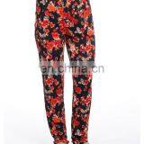 Latest Fashion Botanical Print Women Trousers Design