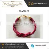 Best Selling Cranberry Red Silk Cord Bracelet with Lobster Hooks