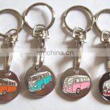 Enamel Metal Trolley Coin Keyring, Bus Design Trolley Token thumbnail-1