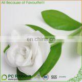 White Satin Ribbon Rose Flower thumbnail-2