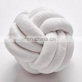 25X25CM Hot Sale Luxurious Chunky Knit Velvet Giant Knot Pillow In Cushion Baby Soft Ball Hollow Fiber Filled Three Tubes thumbnail-7