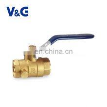 1/2" - 3/4" Inch Valogin 600WOG Lead-Free IPS Solder Brass Ball Valve With Waste