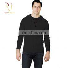 Classic Style Men Cashmere Hoodie Cardigan Zipper Front Hoodie Cardigan thumbnail-3