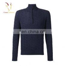 Best Cable 1/4 Zipper Mock Men 100% Cashmere Cardigan,Knitwear Pullover thumbnail-4