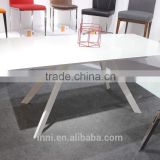 MODERN EXTENSION GLASS RECT. DINING TABLE (6268)