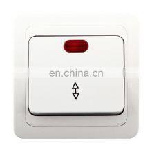 Type 86 EU Standard 10A White 1 GANG 2 WAY Switch With LED Light ABS Panel Russia With Light Switch