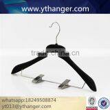 CY-622 Fancy Anarkali Dresses Velvet Hanger Flocking Velvet Plastic Hanger With Clip thumbnail-2