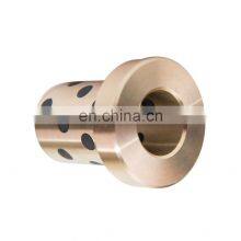 Steam and Ship Machine Solid Lubricating Bushing Composed of Brass Copper Alloy and Graphite CNC Machining Flange Bushing. thumbnail-2