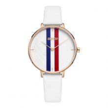 WHITE WOMEN'S WATCH WITH LEATHER STRAP AND STRIPE DETAIL MANUFACTURER thumbnail-1