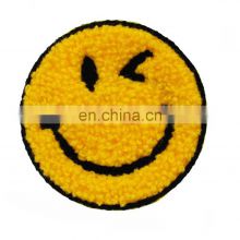 Smiling Face Christmas Patch Clothing Jacket Laser Bag Uniform Patch Patch Manufacture Direct Custom Embroidery Round Yellow