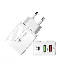 2USB+PD Phone Charger 2A Wall Charger Universal Travel Adapter EU /UK Charger for Iphone for Samsung for HuaWei thumbnail-1