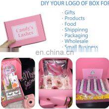 Custom Logo Pink Cardboard Paper Cartons Shipping Mailer Box Corrugated Wedding Clothes Gift Box Packaging thumbnail-5