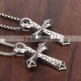 Titanium Sterling Steel Man Necklace Cross Charm Pendants Include 316L Stainless Steel Chains Paypal Accept thumbnail-3