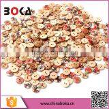 2 Holes Round Pattern Clothes DIY Wooden Buttons Sewing Scrapbooking