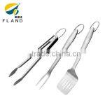 Silicone handle stainless steel spatular , tools, fork 3pcs barbecue tools set