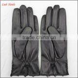 Ladies Sheepskin Leather Hand Gloves With Lace Black thumbnail-3