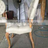 French Rustic Style Dining Chair Round Back Button Design Armlesschair thumbnail-3
