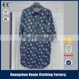 Guangzhou Newest Garment Factory Wholesale Women Denim Shirt Plain Loose Top thumbnail-5