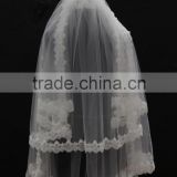 two layers hem lace nice design bridal veils with comb